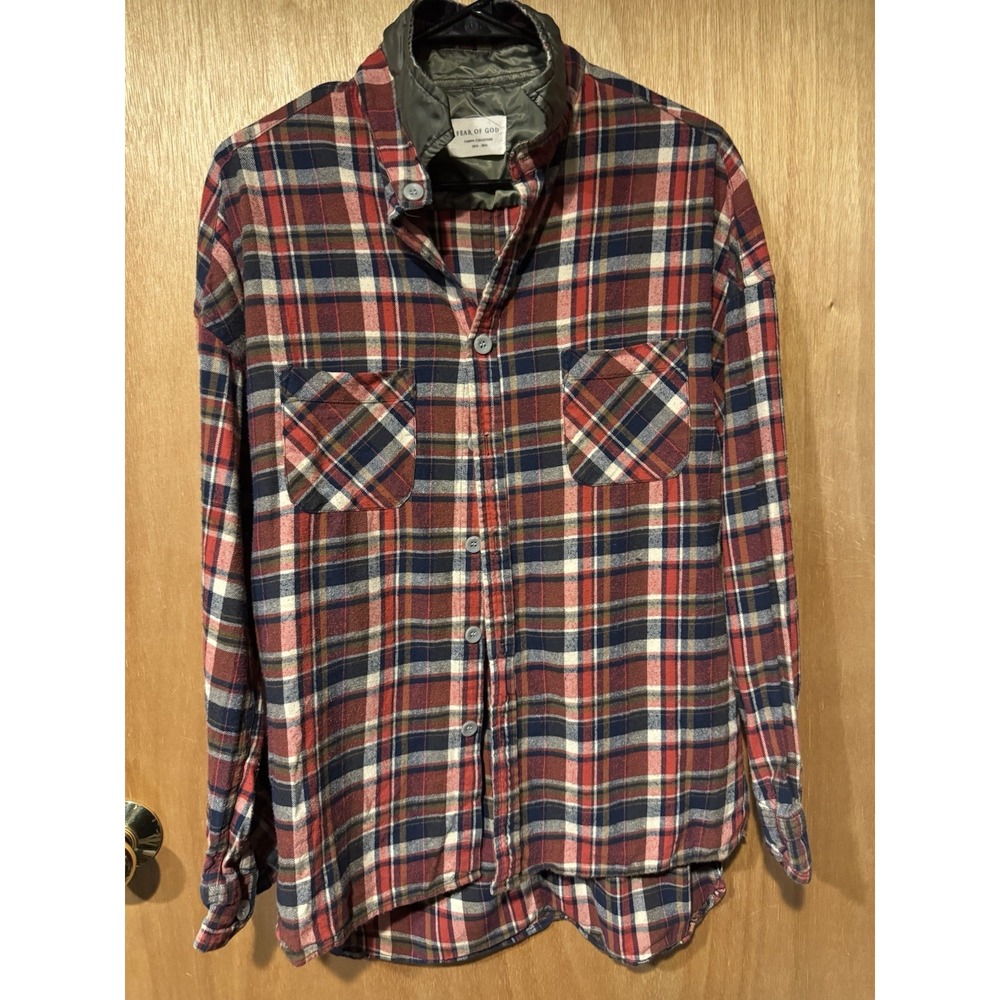 Fear of God 4th Collection Blue/Red Plaid Flannel Rare Contrast Collar (S1)
